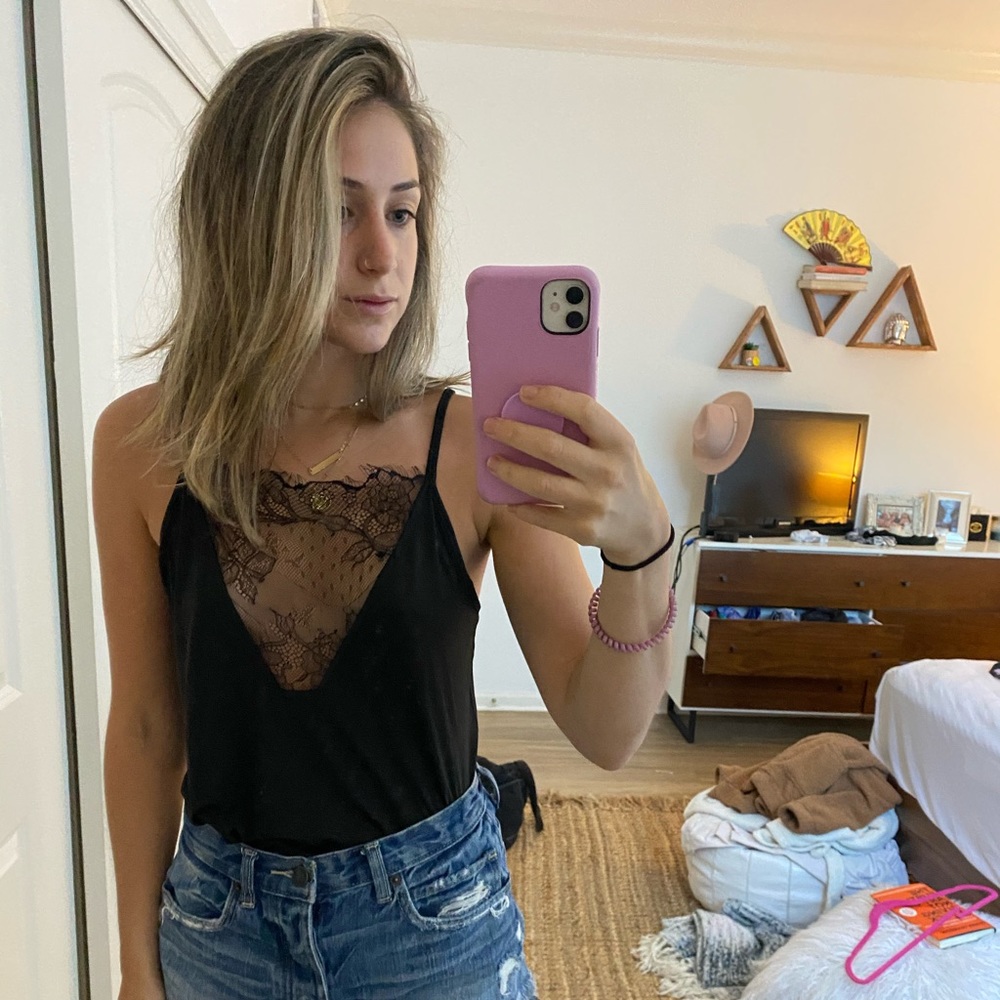 Black sexy top lace top
